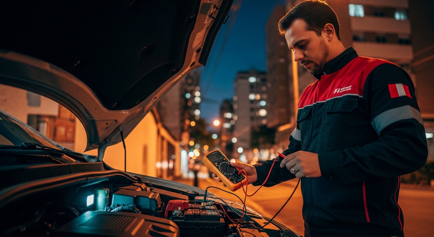 Um teste com multímetro abaixo de 12.4V indica que a bateria pode estar com defeito ou no fim da vida útil.